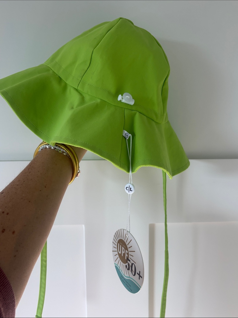 NWT Caden Lane UPF 50+ Solid Sun Hat in light palm green Baby Swim Hat Infant